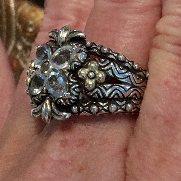 Barbara Bixby White Topaz Sterling Silver and 18k gold ring. - Picture 3 of 10